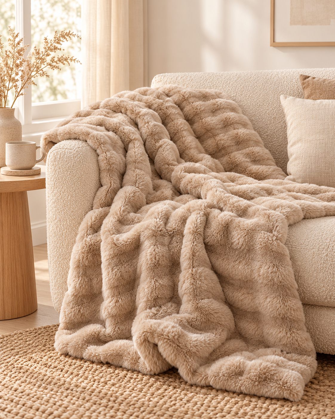 Rabbit Velvet Bedroom Throw